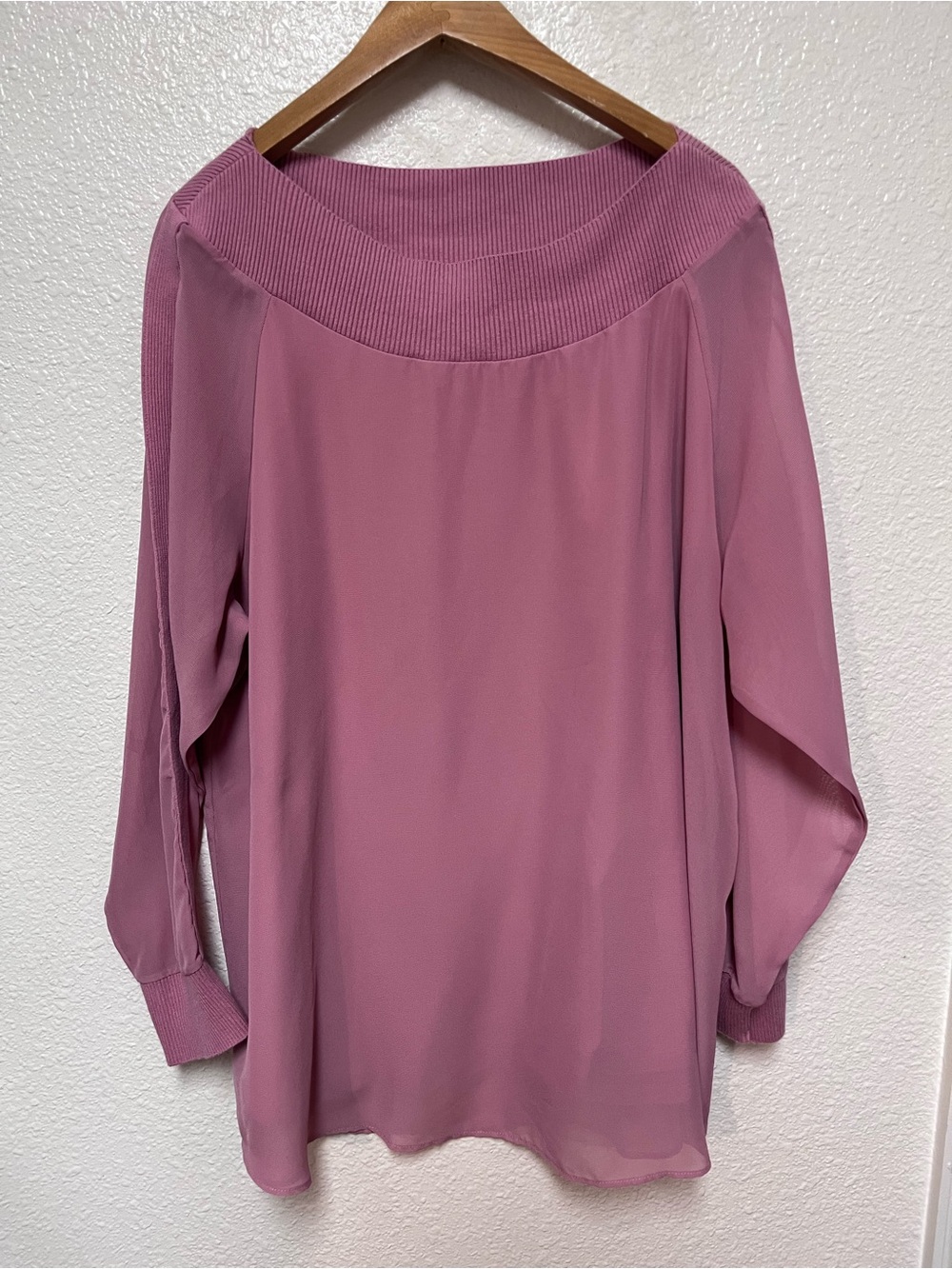 Soft Surroundings Women's Dianthus Tunic Top XL Blush Pink Long Sleeve Flowy